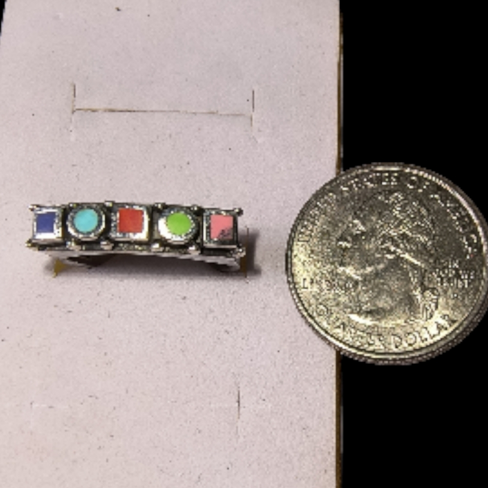 Vintage Sterling Silver Multi-Stone Inlay Ring - Picture 5 of 12